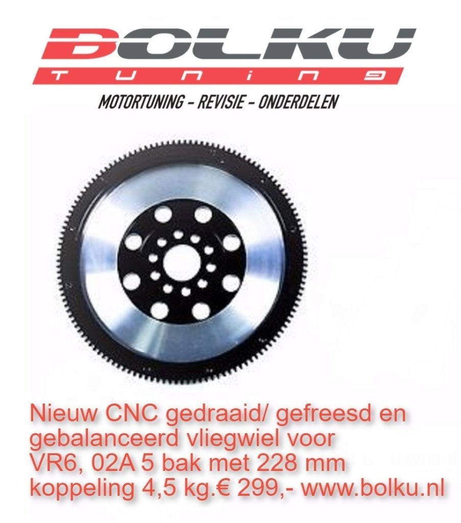 Licht cnc gefreesd vliegwiel voor vr6 met 02a 5 bak., Ophalen of Verzenden, Bolku Tuning, Info@bolku.nl, 6851TB