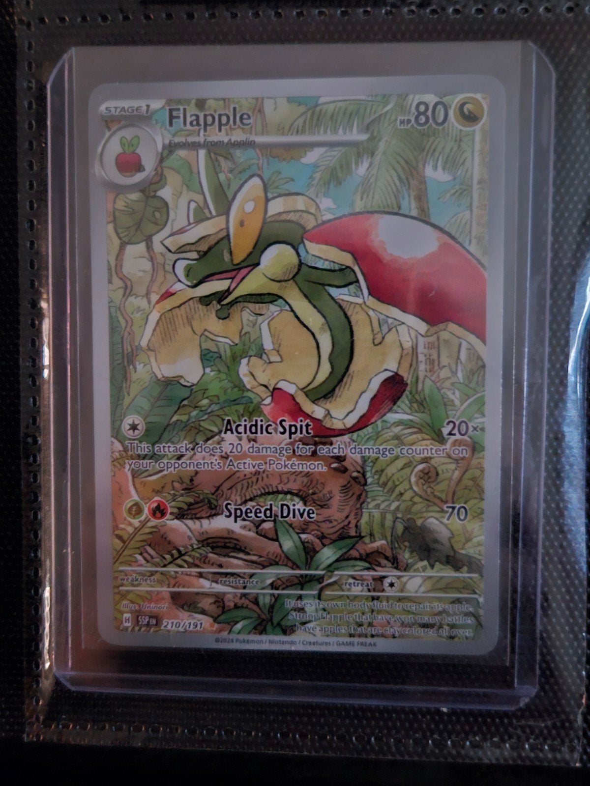 Pokemon Flapple 210/191 Surging Sparks, Ophalen of Verzenden, Zo goed als nieuw, Losse kaart, Foil