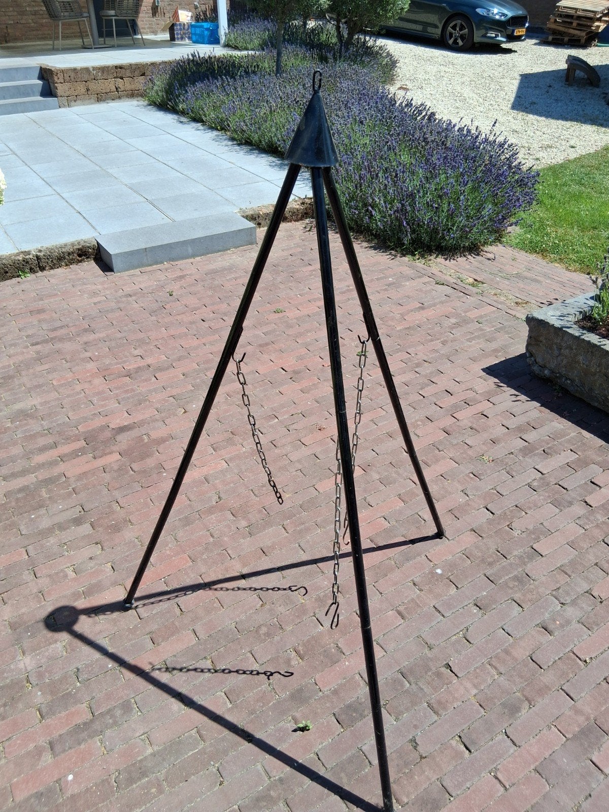 Vuurkorf driepoot met kettingen, Ophalen, Gebruikt, Vuurkorf
