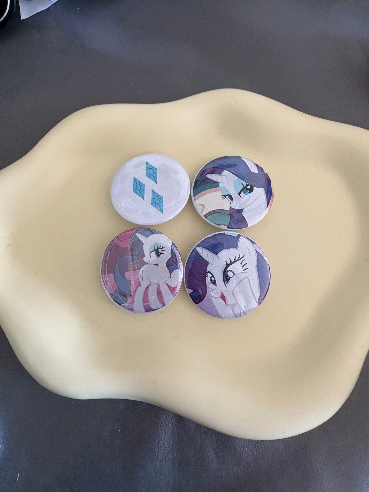 My Little Pony Rarity Buttons Set van 4, Verzenden, Nieuw