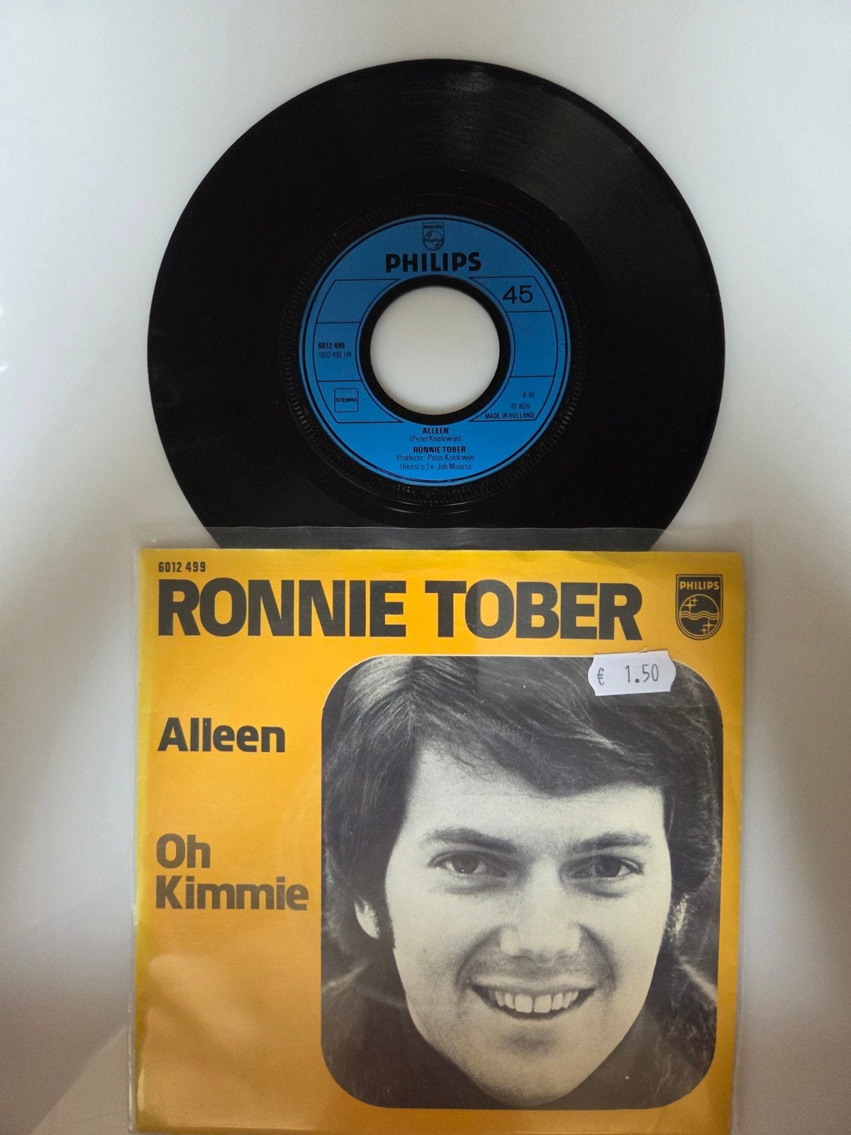 Ronnie Tober - Alleen, Ophalen of Verzenden, Gebruikt, 7 inch, Nederlandstalig