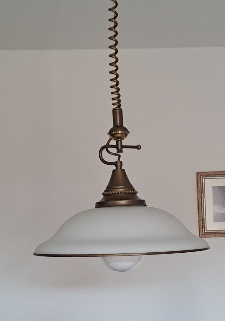Hanglamp, Ophalen, Gebruikt, Glas, Klassiek