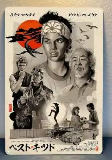 Vintage metalen bordje The Karate Kid (30x20cm)