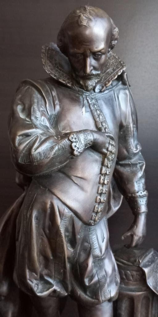 Bronzen beeld William Shakespeare J.Q.A.War, Ophalen of Verzenden, Brons