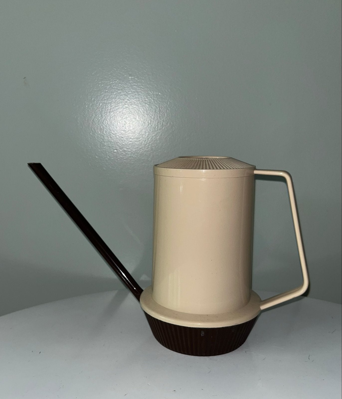 Vintage Gieter - Crème en Bruin Kunststof emsa, Verzamelen, Ophalen of Verzenden