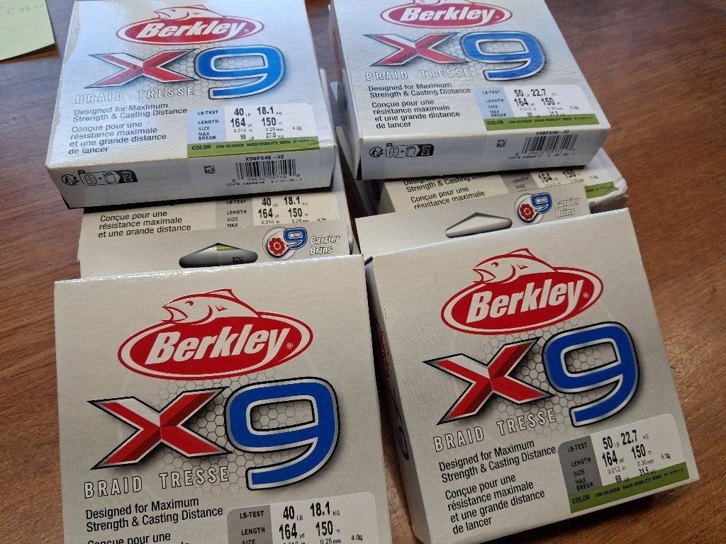 Berkley X9 gevlochten lijn (Low vis Green) 150 meter, Tinstraat, Nieuw, Ophalen of Verzenden, Info@purefishing.com