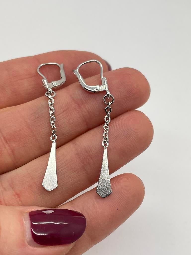 D541 Prachtige zilveren modernist oorbellen, Sieraden, Tassen en Uiterlijk, Ophalen of Verzenden, Zilver, Oorbellen