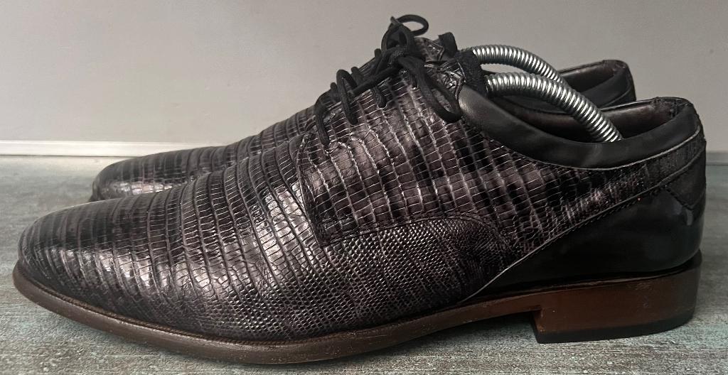 Ambiorix. Leren veterschoenen. Mt 42 1/2., Kleding | Heren, Schoenen, Ambiorix, Zwart, Ophalen of Verzenden, Zo goed als nieuw
