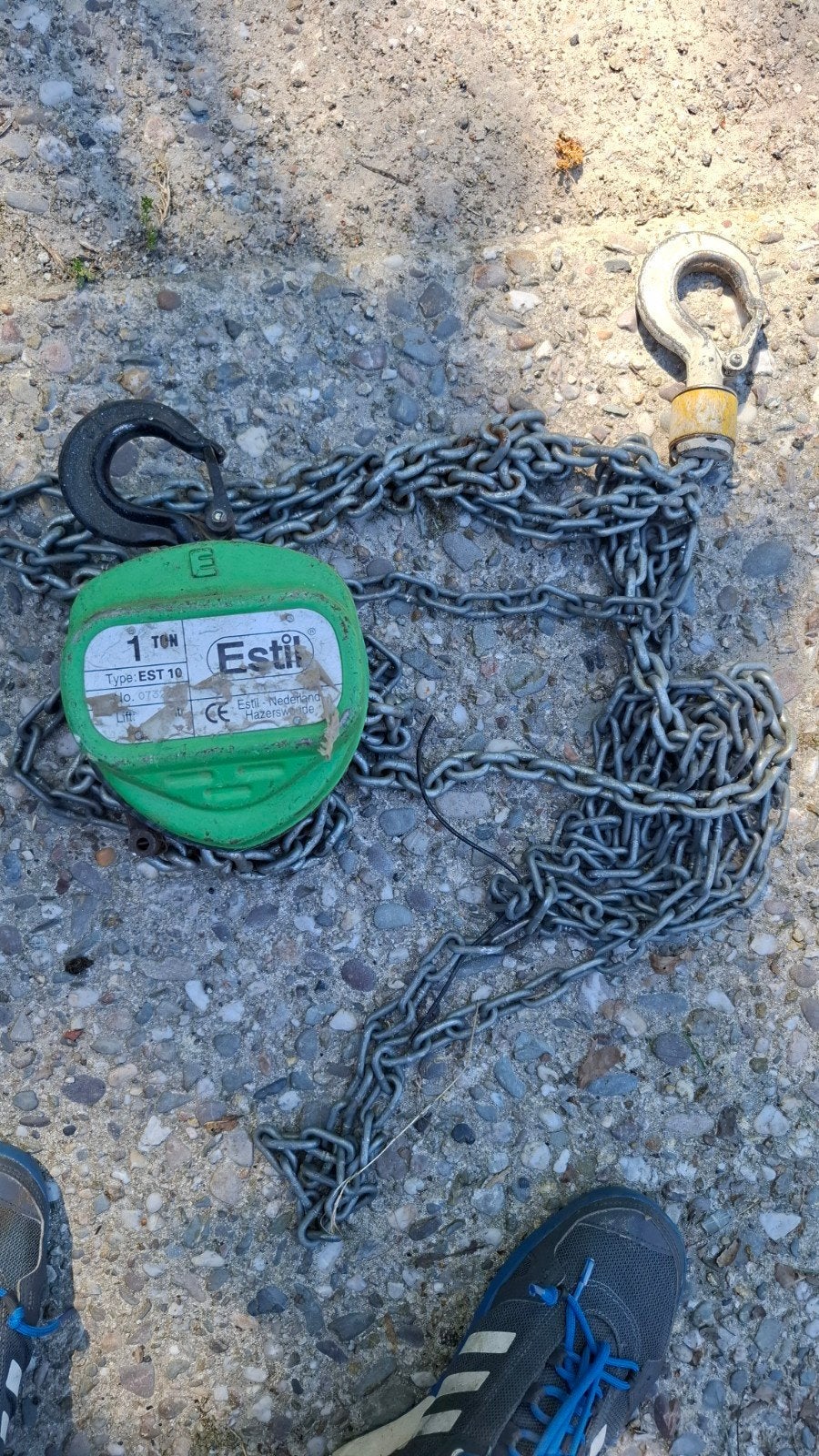 Handtakel 1000 kg ,3x2 mtr aantrek ketting, Ophalen of Verzenden, Gebruikt
