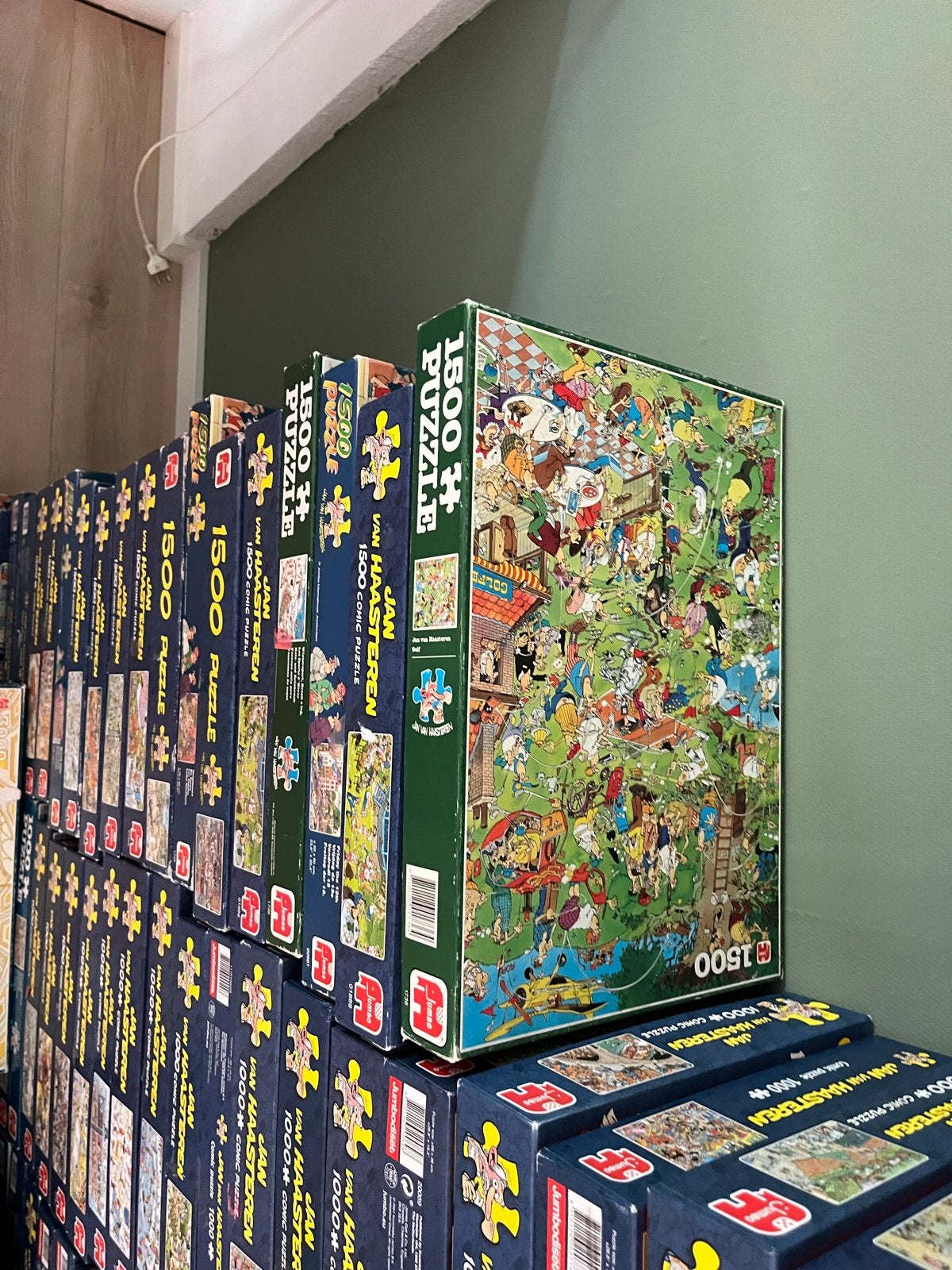 Grote collectie Jan van Haasteren puzzels ook per stuk, Ophalen, Meer dan 1500 stukjes, Gebruikt, Legpuzzel