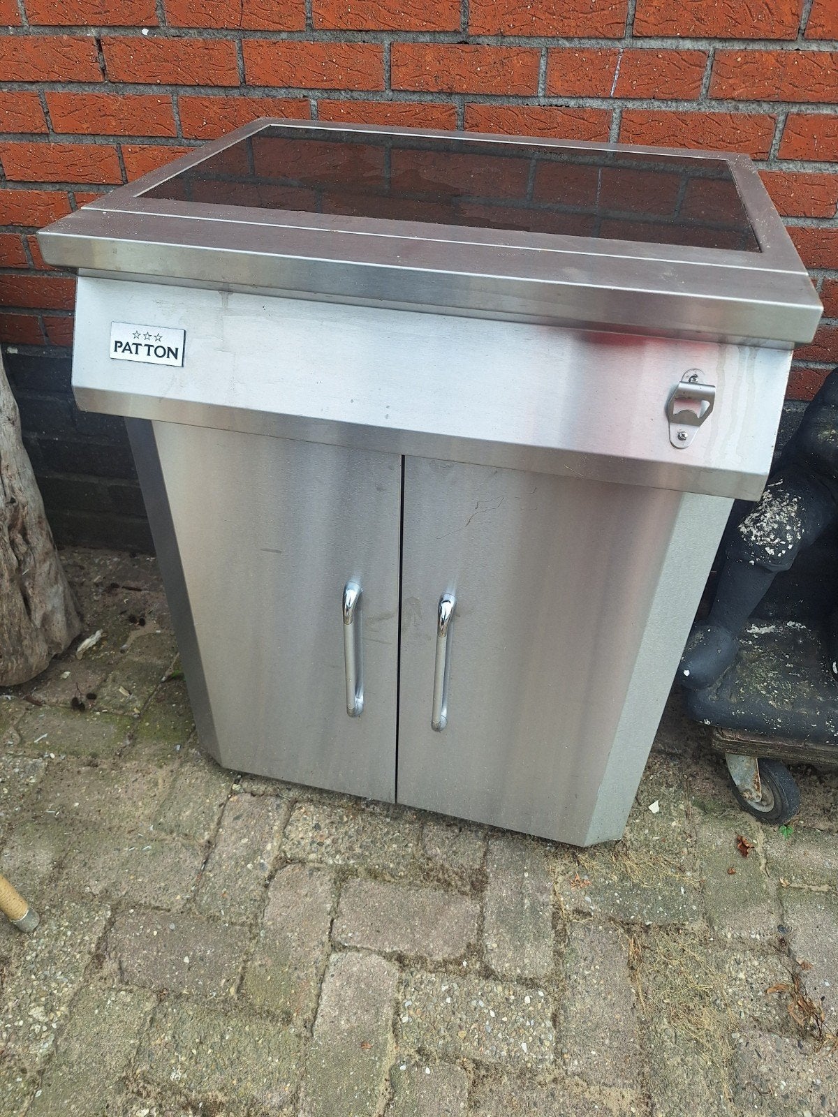 Patton RVS verrijdbare buitenkeuken kast met natuursteen, Ophalen, Gebruikt, Patton, Vrijstaand