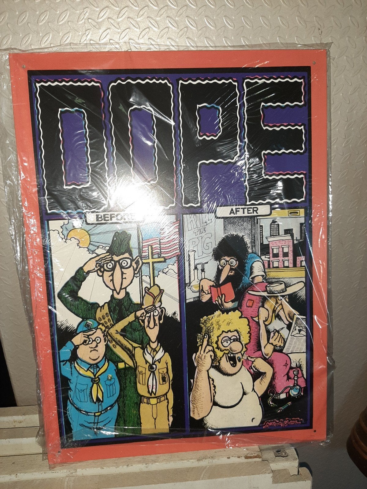 Vintage 'Dope' poster - Before & After, Vintage, Meerkleurig, Nieuw, Ophalen of Verzenden