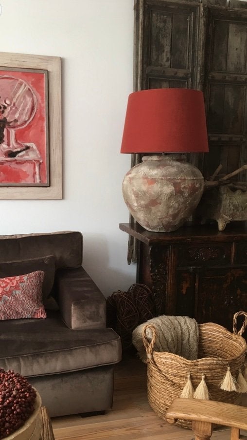 Schitterende zeer grote kruiklamp zonder kap/Hoffz stijl, Ophalen, Zo goed als nieuw