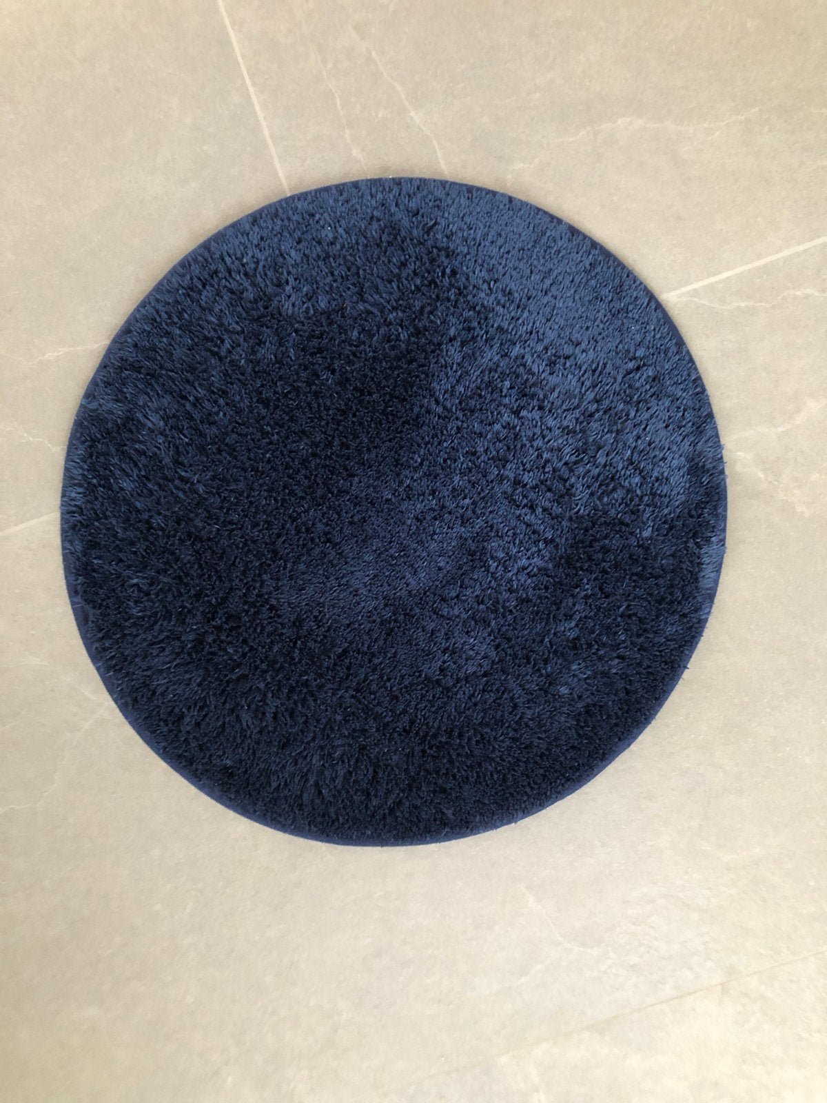 Wc of badmatje rond, Huis en Inrichting, Badkamer | Badtextiel en Accessoires, Ophalen, Zo goed als nieuw, Blauw