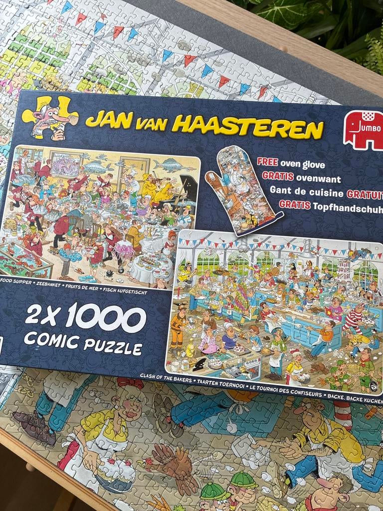 Jan van Haasteren 2x1000 Zeebanket & Taartentoernooi, Ophalen of Verzenden, 500 t/m 1500 stukjes, Gebruikt