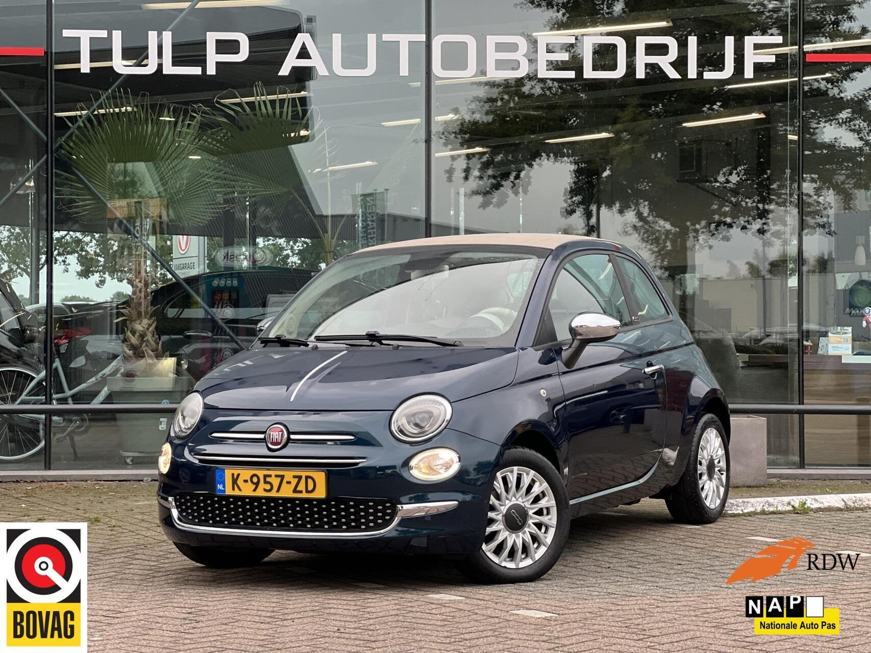 Fiat 500 C 1.0 Hybrid Cult Leuk&Fris Airco Cruise NLauto NAP, Auto's, Dealer onderhouden, Stof, Cabriolet, Verwarmde buitenspiegels