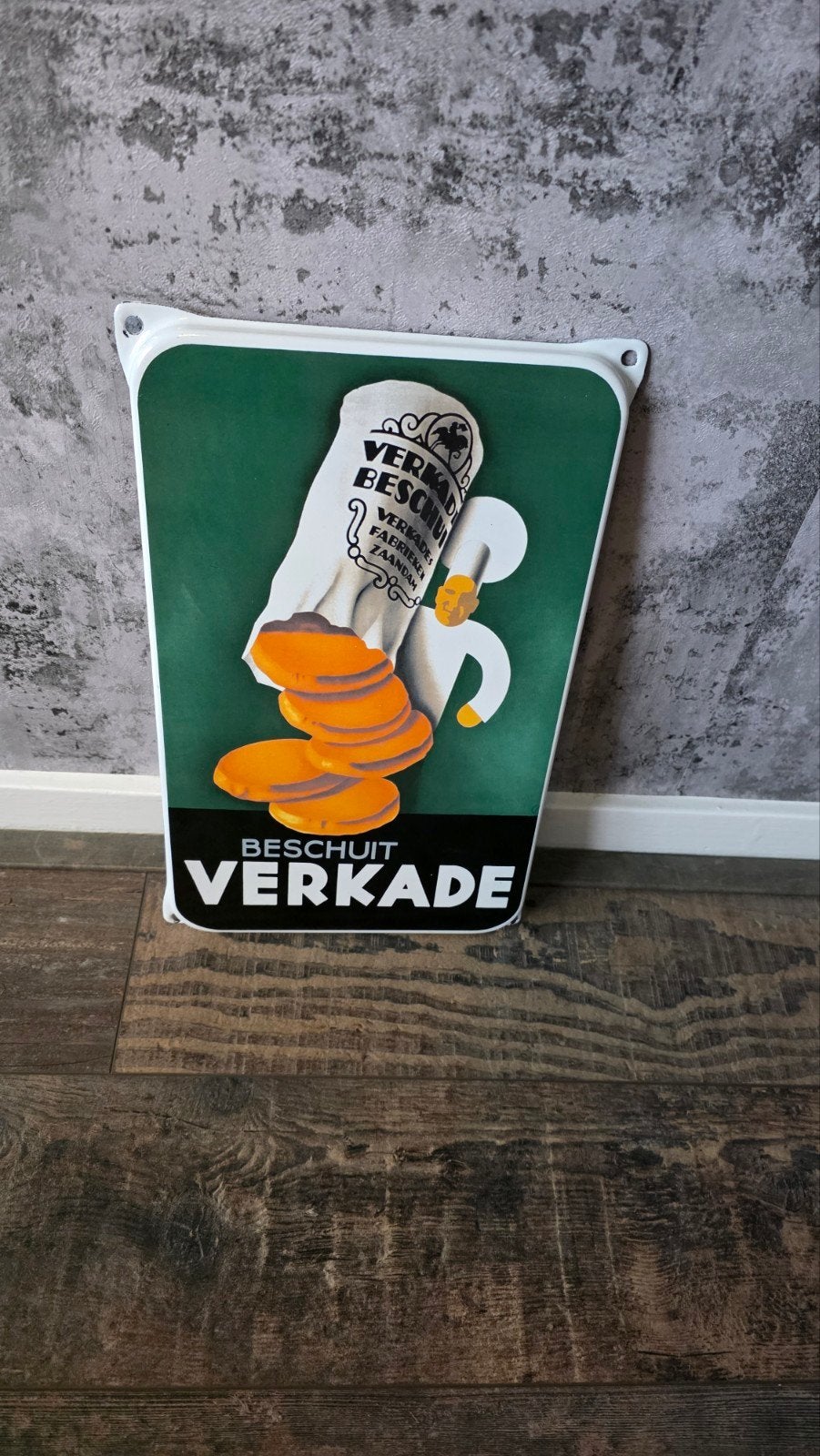 Metalen Verkade (reclamebord) 20 B 33 H, Verzamelen, Merken en Reclamevoorwerpen, Ophalen of Verzenden, Gebruikt, Reclamebord