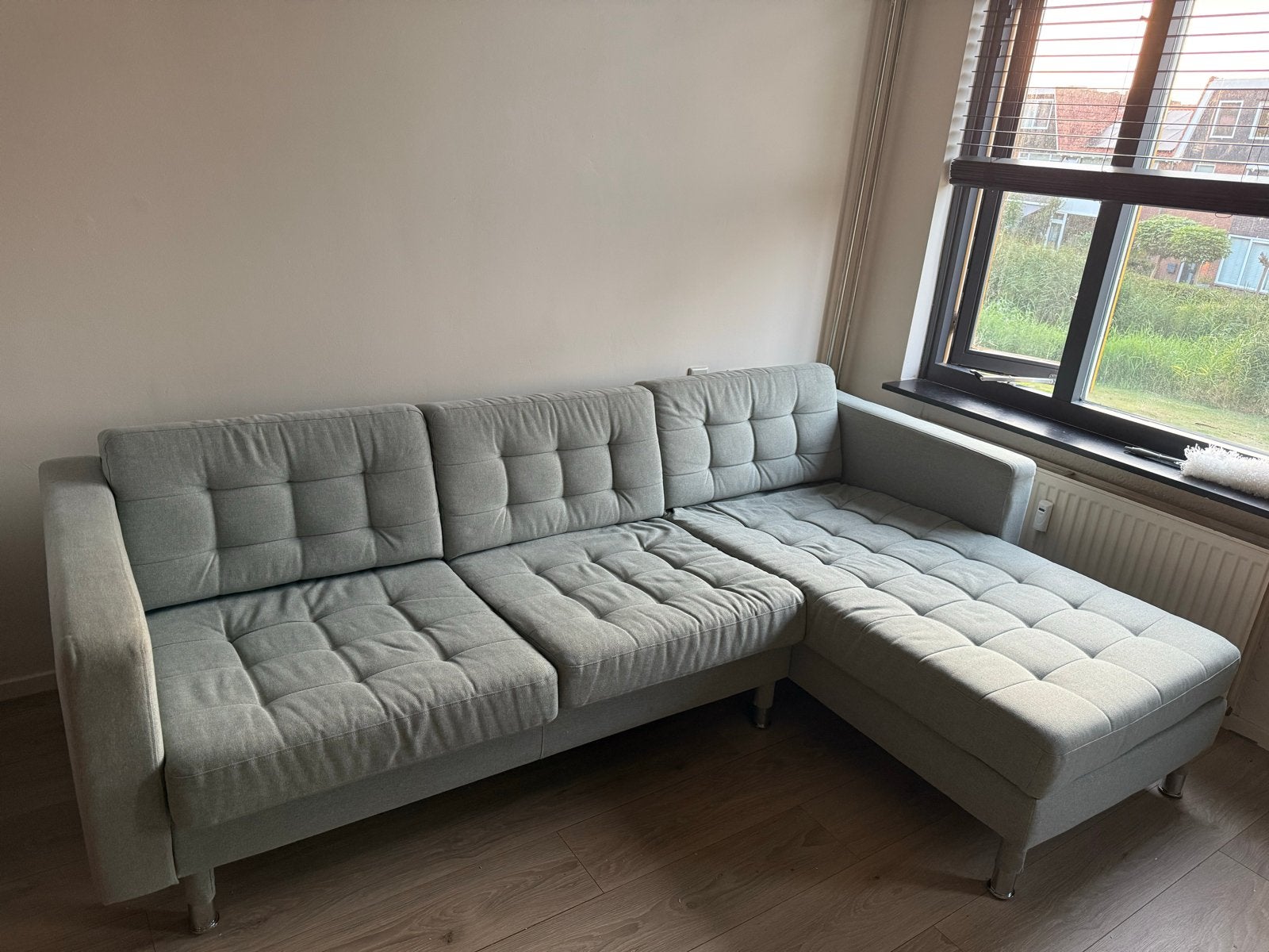 IKEA LANDSKRONA 4-zitsbank met chaise longue, Ophalen, 250 tot 300 cm, Gebruikt, Hoekbank