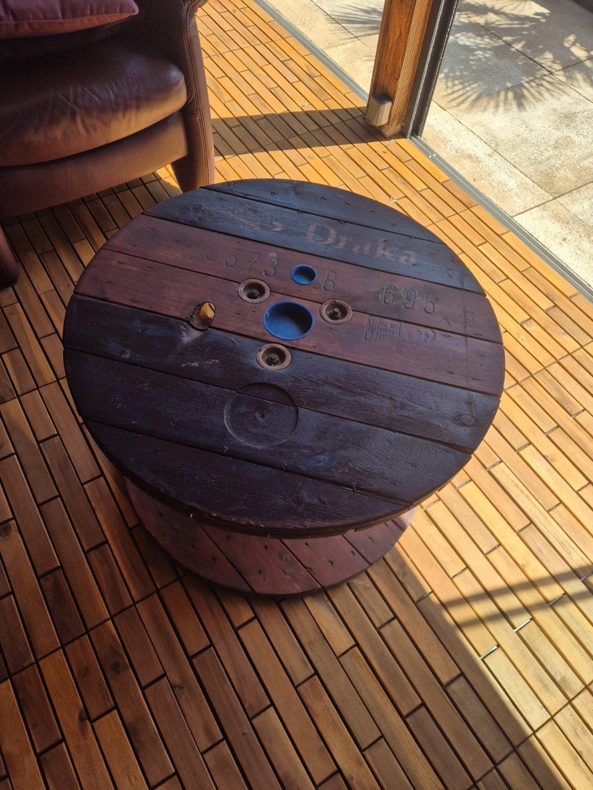 Haspel, Ophalen of Verzenden, Gebruikt, Rond, Hout