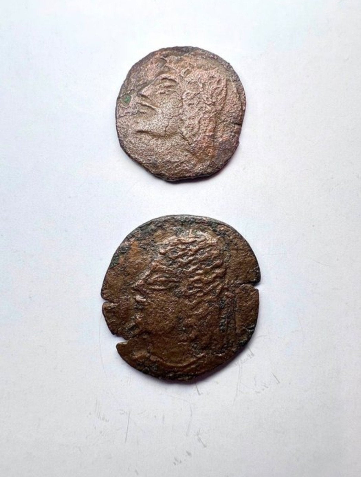 2x Antieke Chach bronzen munten 6e/8e eeuw n.Chr, Antiek en Kunst, Ophalen of Verzenden, Brons