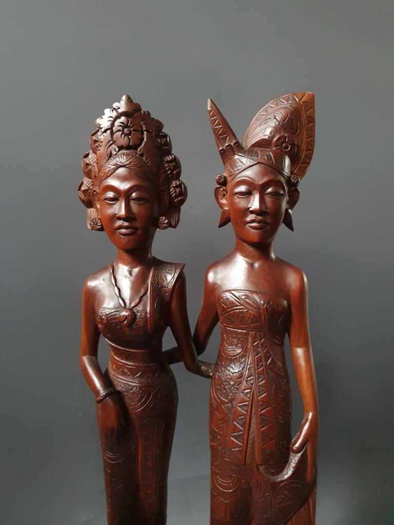 Balinese huwelijkspaar Bali Indonesie beeld, Ophalen of Verzenden