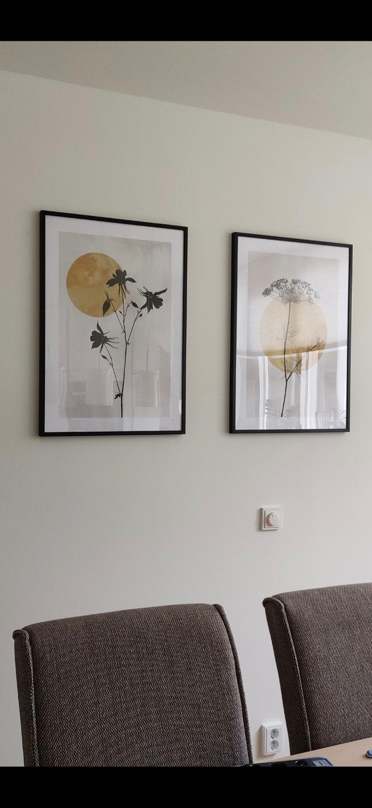 2x Posterlijst 50x70 cm - Zwart frame met kunst, Ophalen, Zwart, Hangend, Hout
