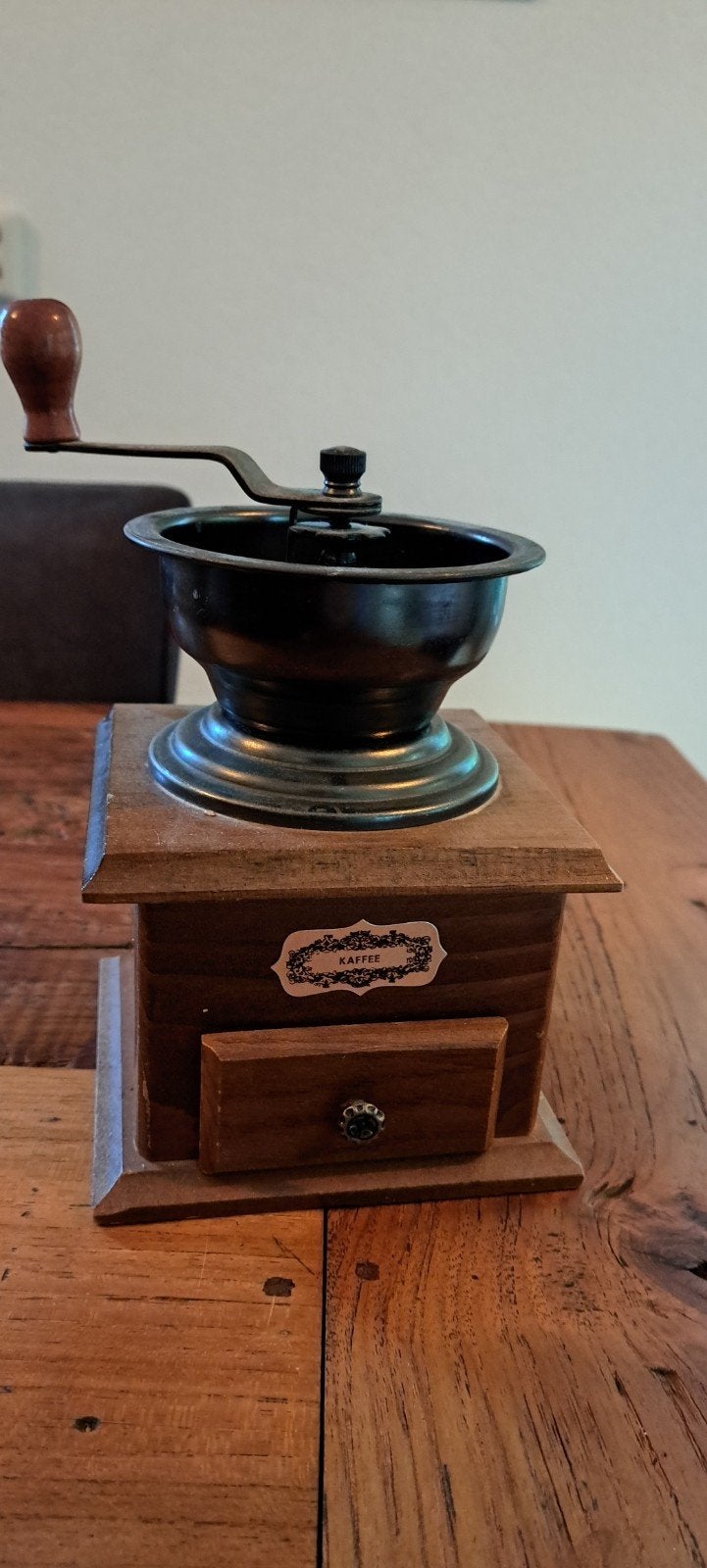Vintage Koffiemolen - Handmatig - Hout en Metaal, Witgoed en Apparatuur, Koffiezetapparaten, Gebruikt, Overige modellen, 1 kopje