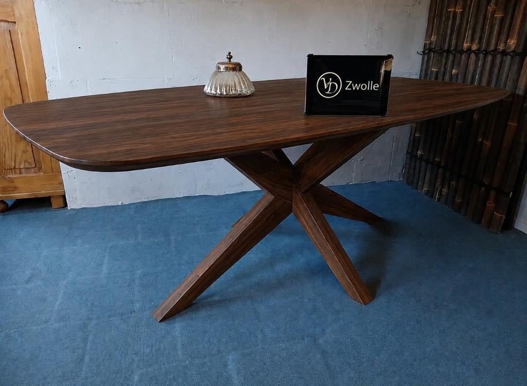 Eettafel Deens ovaal eiken op maat leverbaar div poten optie, 100 tot 150 cm, Eikenhout, Ophalen of Verzenden, Rechthoekig