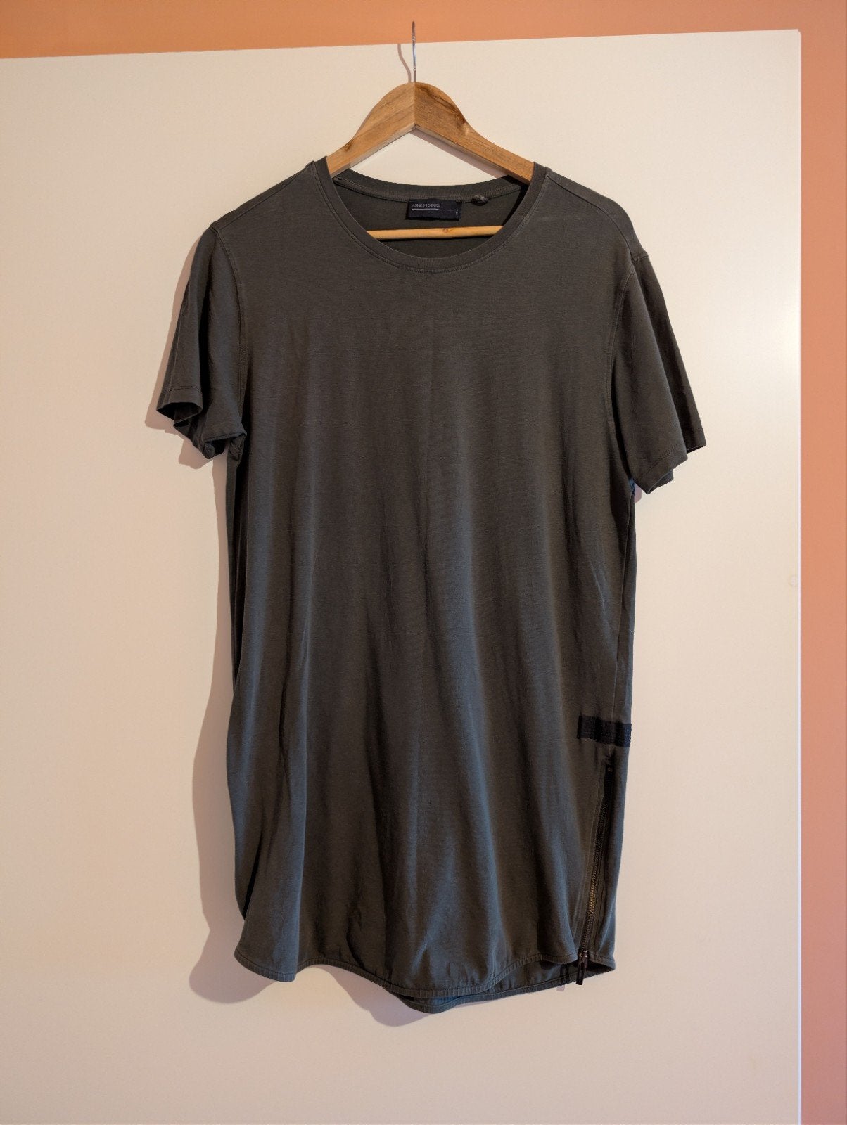 Ashes To Dust Longline T-shirt met Zijrits – Maat S, Ashes to dust, Ophalen of Verzenden, Zo goed als nieuw, Groen