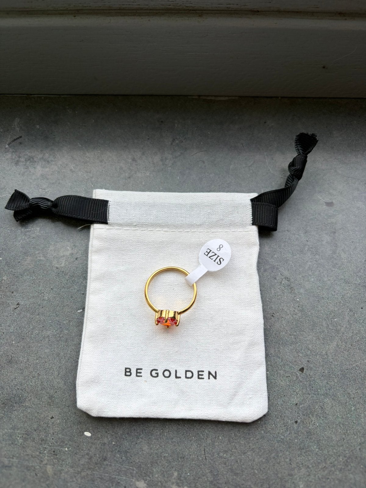 Nieuwe ring Be Golden met oranje steen maat 18, Nieuw, Ophalen of Verzenden, Met edelsteen, Dame