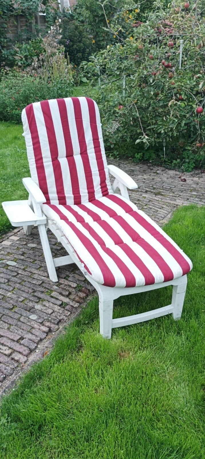 Comfortabele Hartman ligstoel met kussen, Tuin en Terras, Ophalen, Gebruikt, Kunststof, Verstelbaar