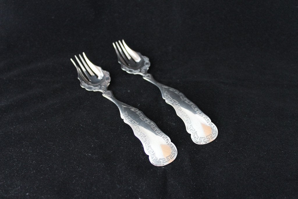 Antieke zilver zuurvorken A. Kuijlenburg Schoonhoven 1867, Ophalen of Verzenden, Zilver