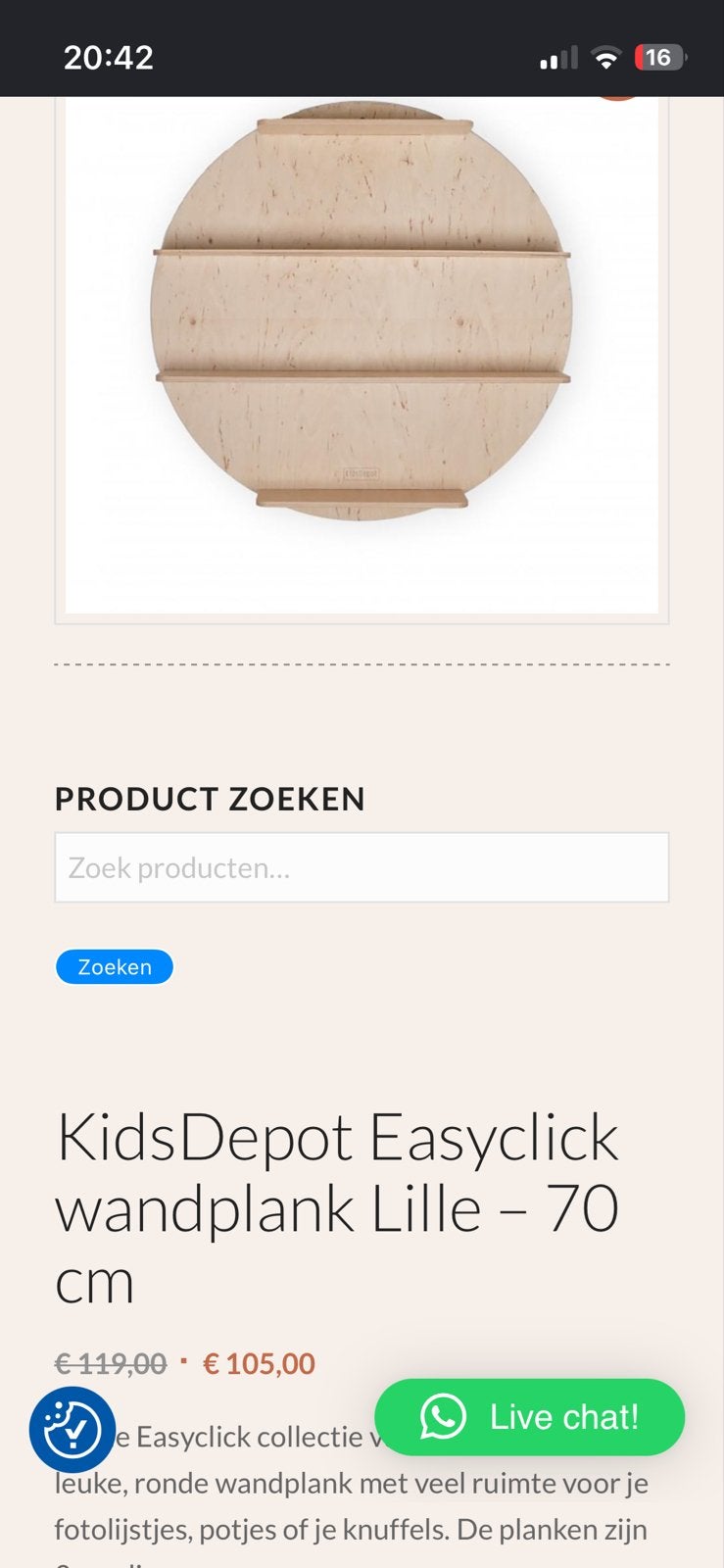 KidsDepot Easyclick wandplank Lille - 70 cm, Ophalen of Verzenden, Nieuw