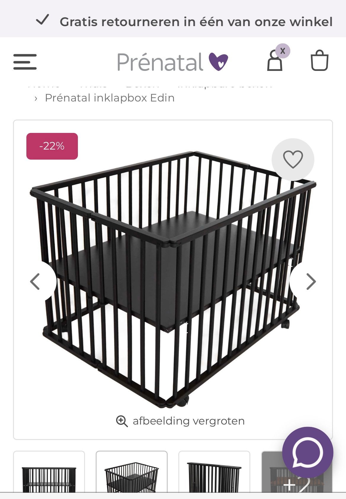 Opvouwbare box 1x0.75, Kinderen en Baby's, Ophalen, Zo goed als nieuw, Wieltjes