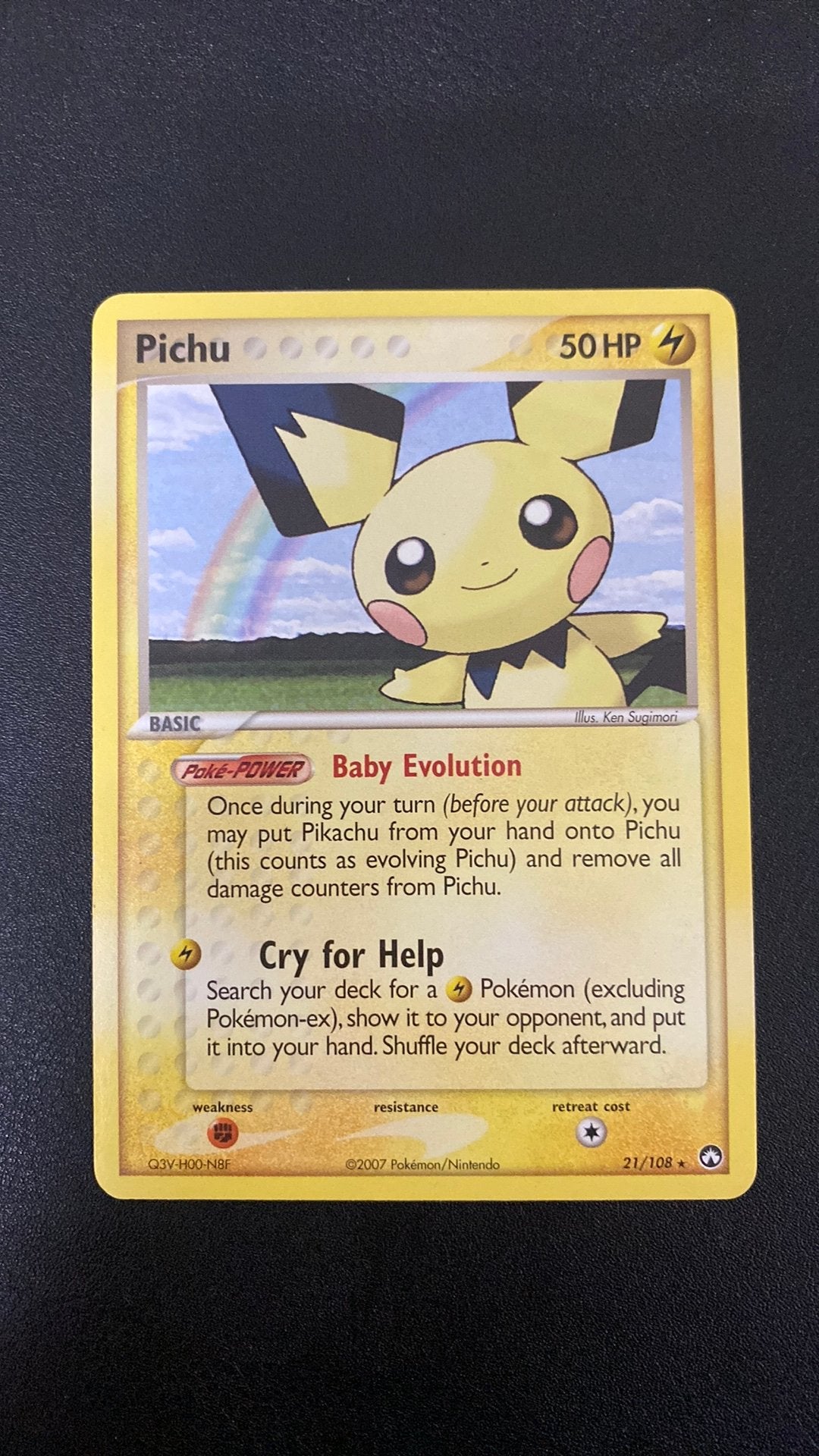 Pokemon pichu 21/108 power keepers, Ophalen of Verzenden, Zo goed als nieuw