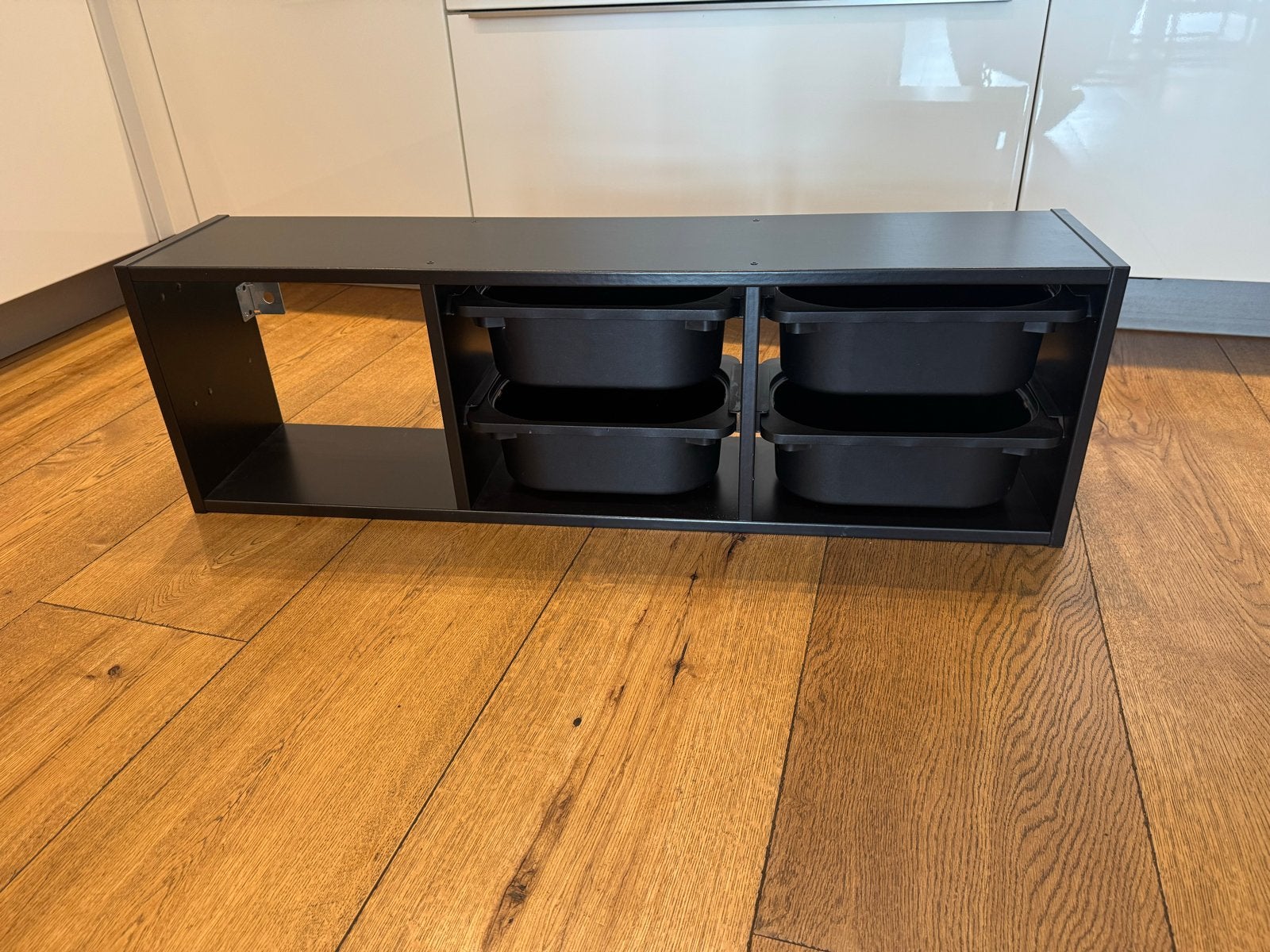 Zwart opbergmeubel met bakken - IKEA Trofast stijl, Ophalen, Gebruikt