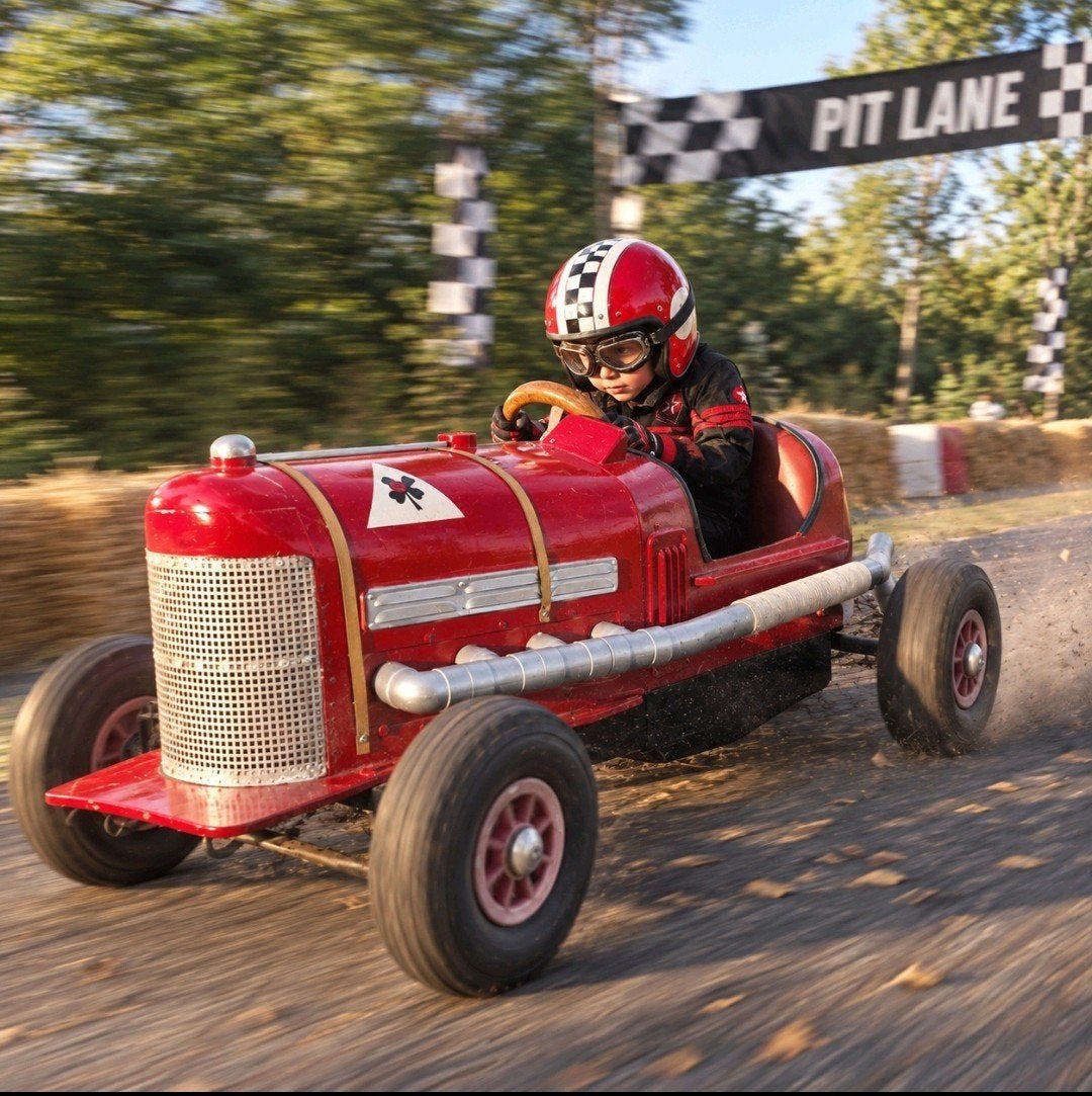 Uniek Alfa Romeo Zeepkist Skelter Trapauto  race oldtimer, Ophalen of Verzenden