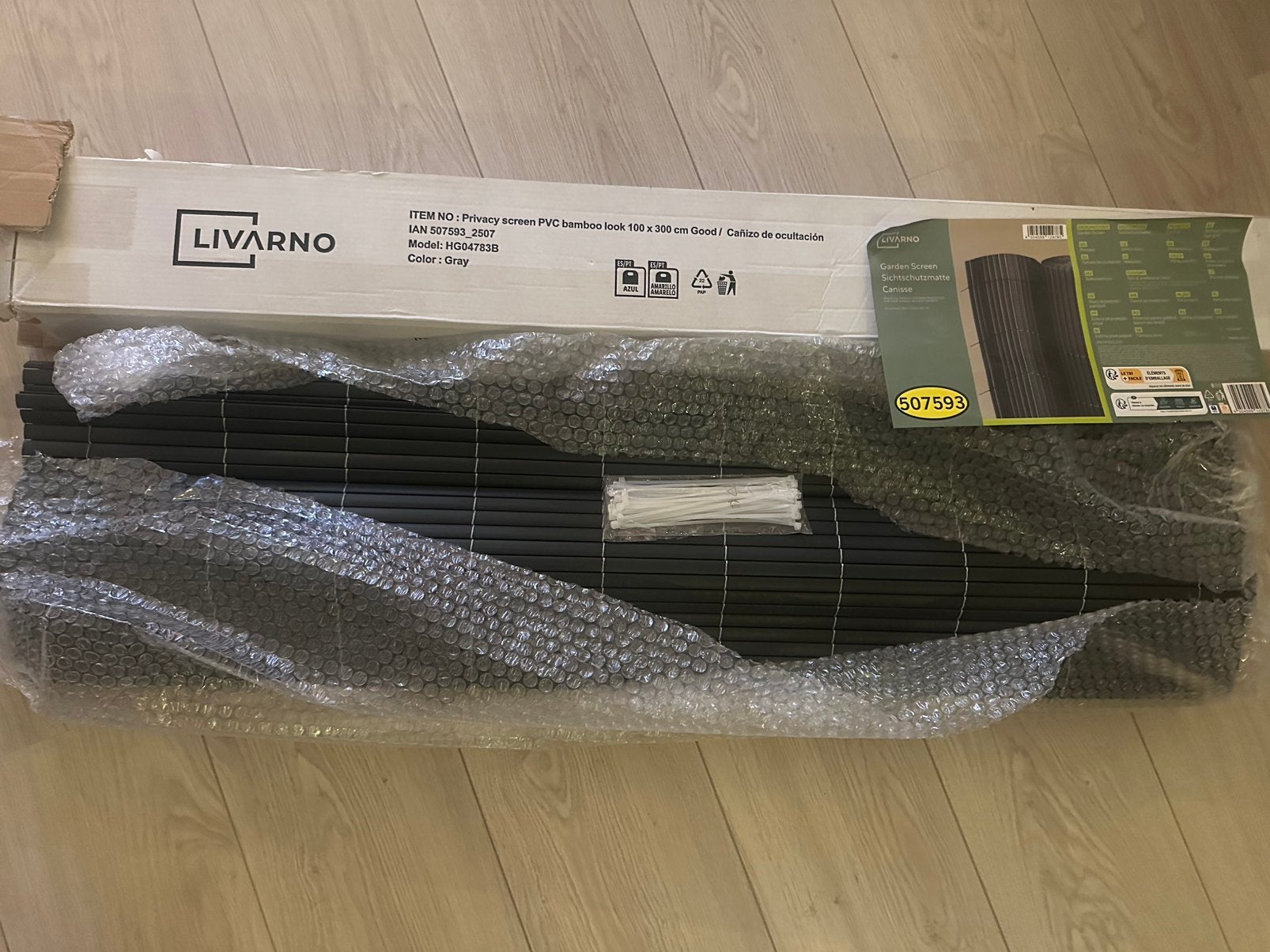 Balkonscherm antraciet 100 x 300 cm Livarno, Tuin en Terras, Ophalen, 200 cm of meer, 150 tot 200 cm