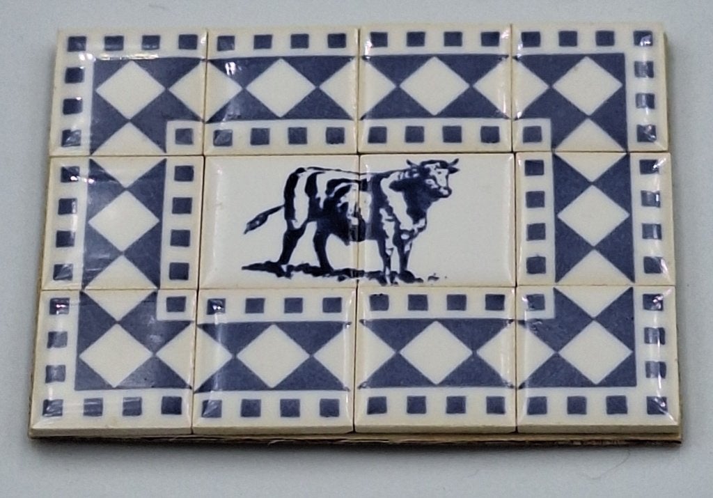 Tegeltableau met koe voor het poppenhuis, Ophalen of Verzenden, Zo goed als nieuw, Poppenhuis