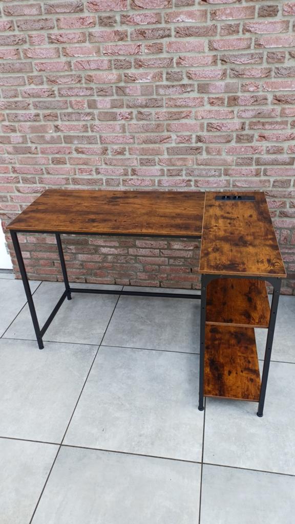 Industriële Hoek Bureau Computertafel 120x80x76,5cm, 120 cm, Hout, Nieuw, Ophalen of Verzenden