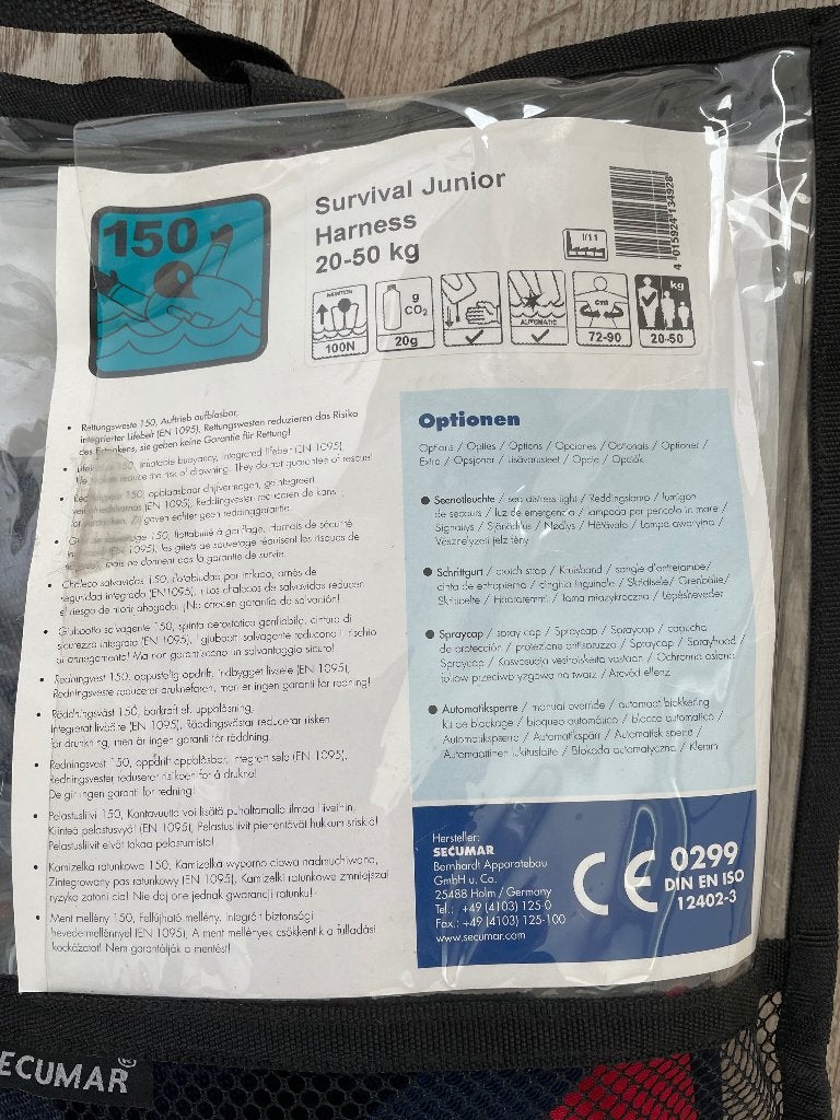 Secumar reddingsvest, Watersport en Boten, Watersportkleding, Ophalen, Kind, Nieuw, Secumar