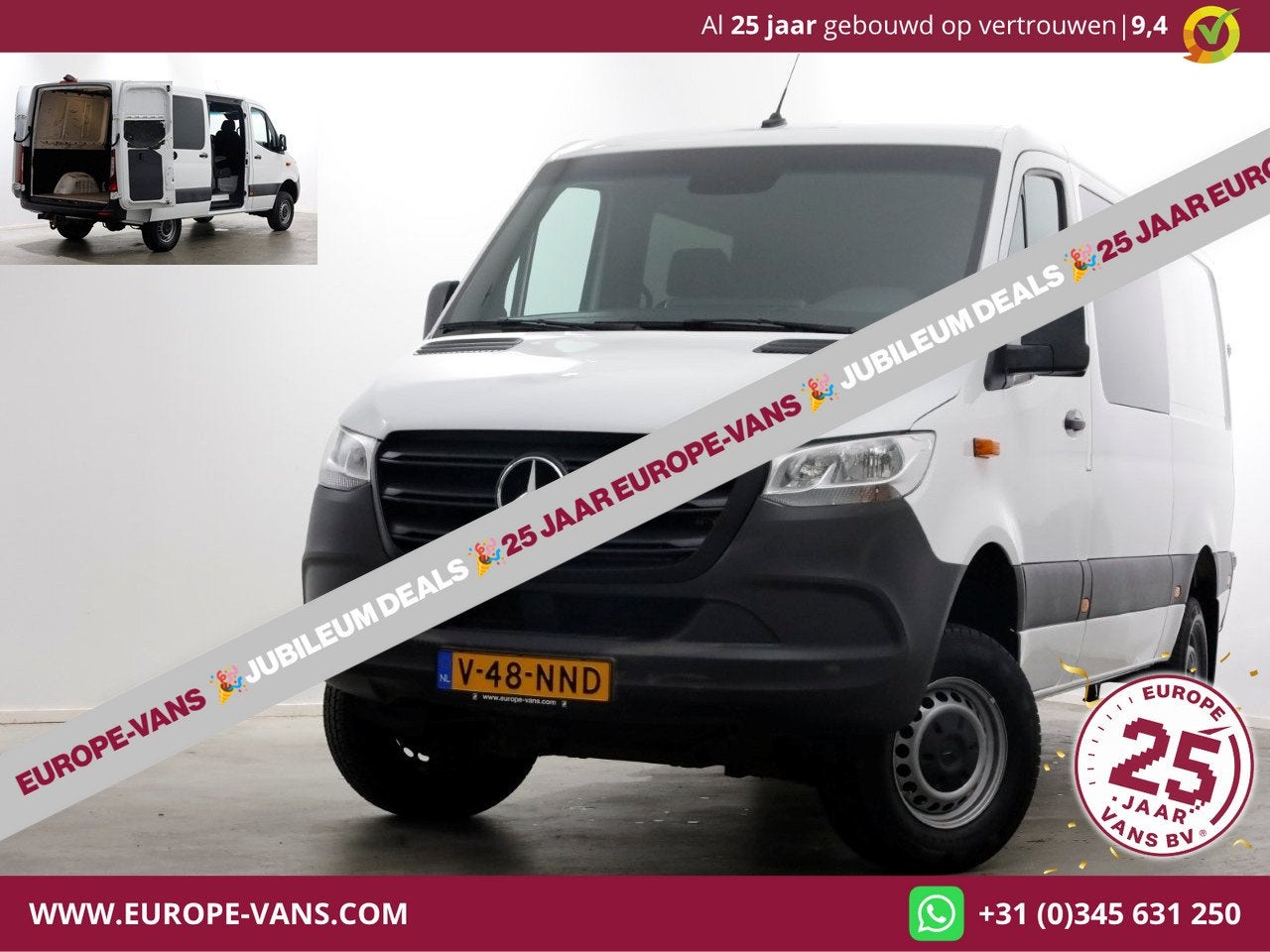 Mercedes-Benz Sprinter 316 CDI 163pk L2H1 D.C. 4x4 ZG3 Airco, 13 km/l, 2534 kg, Euro 6, 4 cilinders