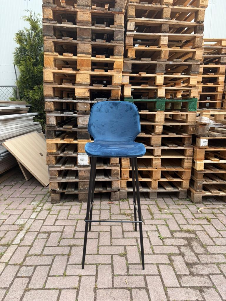 Bronx71/Labelwise	Barkruk Barrel Blauw 2x, 1 kruk, Ophalen of Verzenden, Zo goed als nieuw, 60 tot 90 cm