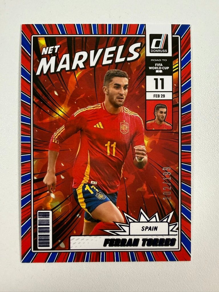 Ferran Torres /199 Net Marvels Donruss Road to World Cup 26, Ophalen of Verzenden, Nieuw, Buitenlandse clubs, Poster, Plaatje of Sticker