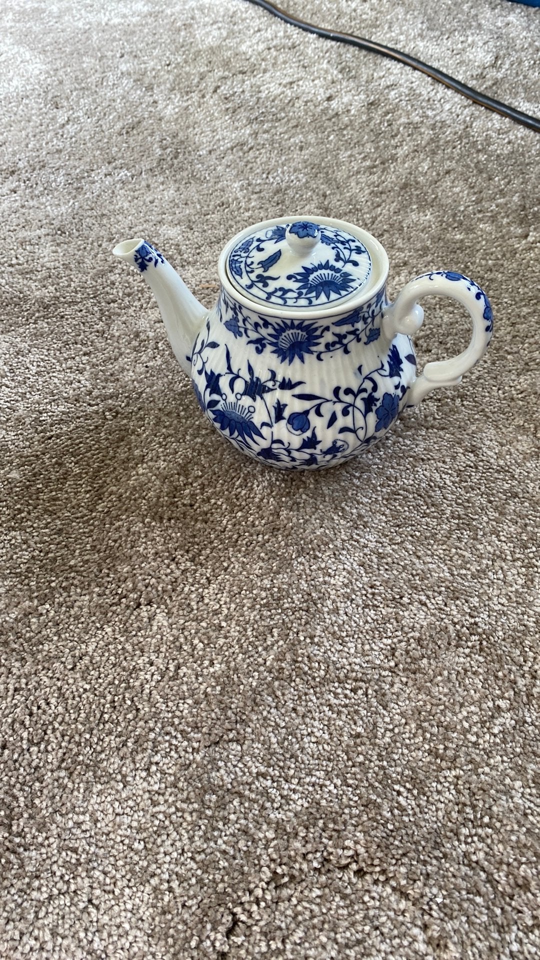 Blauw witte theepot, Ophalen of Verzenden