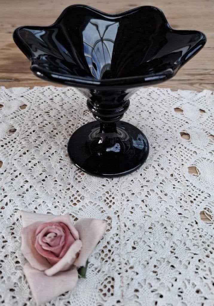 Zwart opaline ijscoupe, Firenza Italy, -, -, Ophalen of Verzenden, Zo goed als nieuw