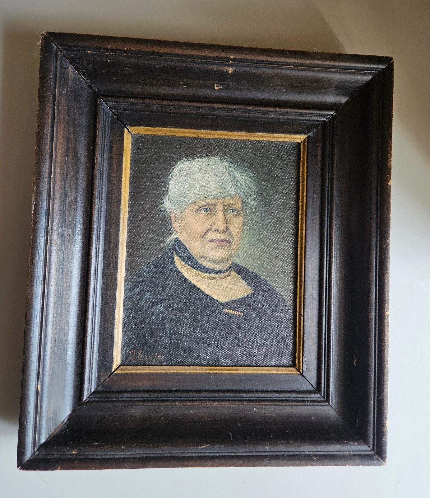 Oud portret van een dame, olieverf op doek, gesigneerd, Antiek en Kunst, Doek, Portret of Personen, Ophalen of Verzenden, Handgeschilderd