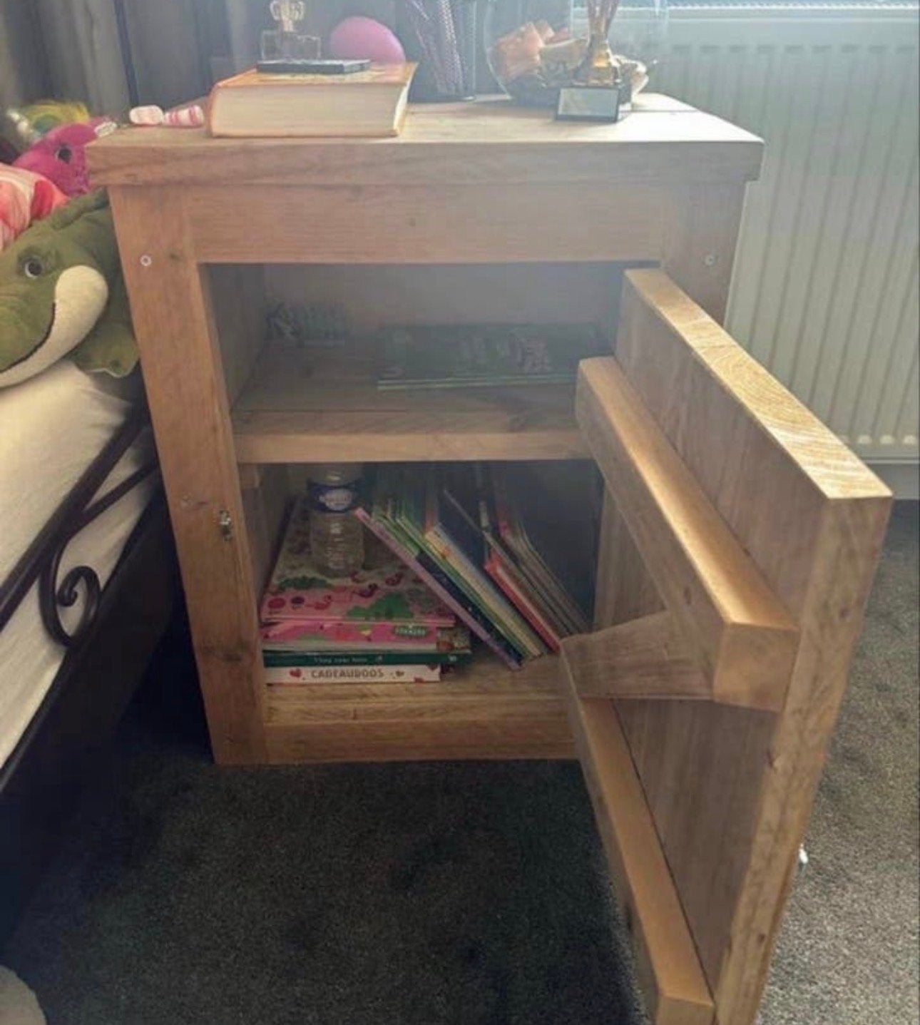 Steigerhouten nachtkastje 50x40 cm, Huis en Inrichting, Slaapkamer | Nachtkastjes, Ophalen, Gebruikt, 45 tot 65 cm, Minder dan 55 cm