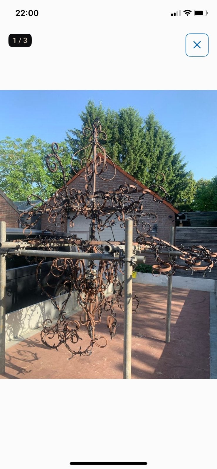 Kroonluchter, Tuin en Terras, Buitenverlichting, Ophalen, Gebruikt, Staal, Minder dan 50 watt