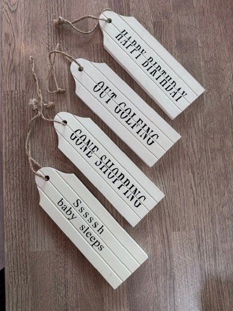 Riviera Maison houten hangers T.E.A.B, Ophalen of Verzenden, Zo goed als nieuw